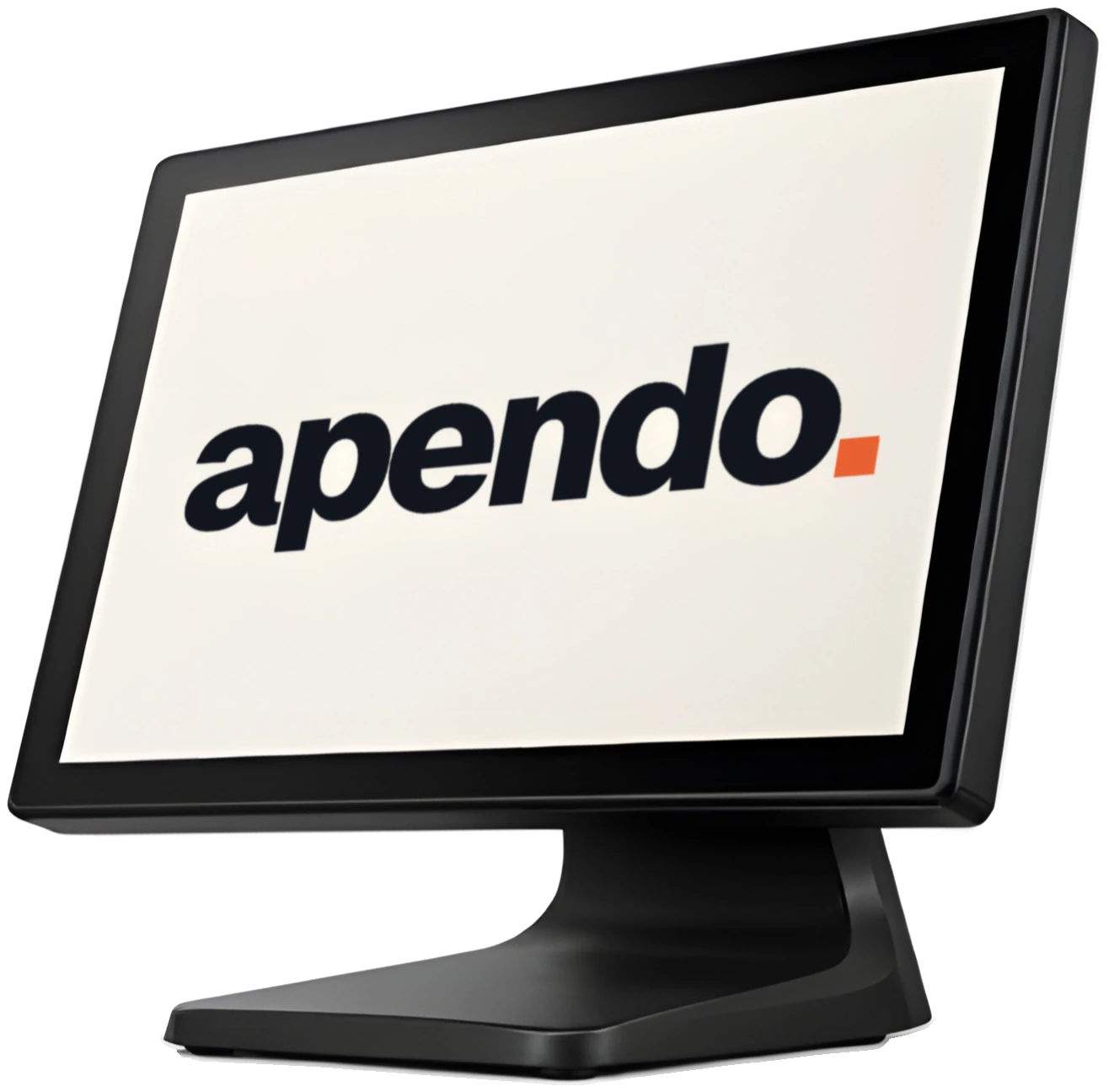Ekranında Apendo logosu olan dokunmatik POS ekranı